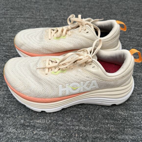Hoka One One Gaviota 5 Sneakers Women 8.5D Women 1134270 Beige Pink Run Jog Gym - Picture 4 of 13